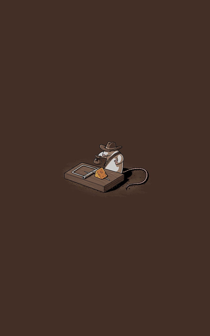 Humor, Indiana Jones, Mice, Minimalism, Parody, Portrait - Chainsaw - HD Wallpaper 