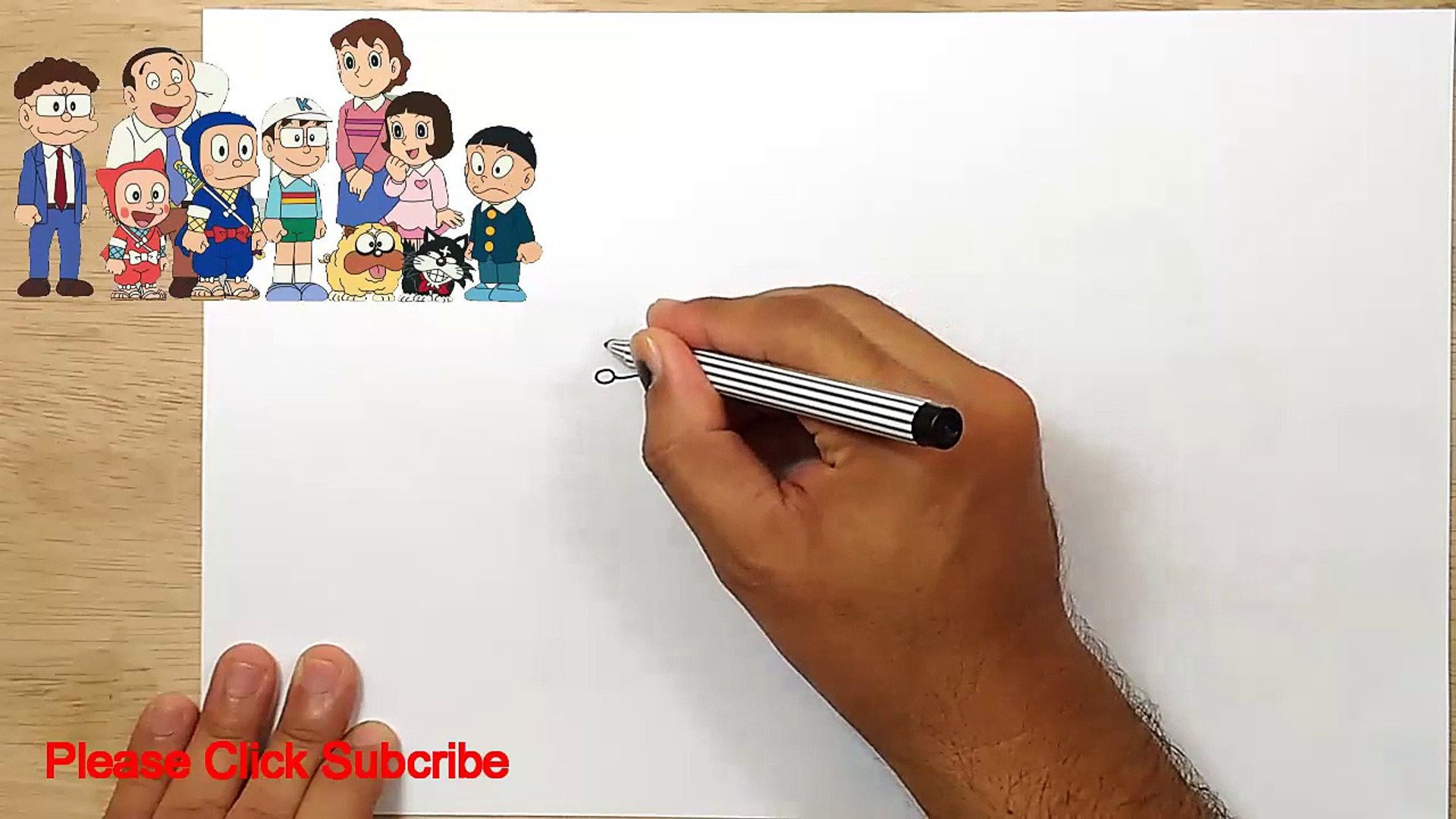 Ninja Hattori Drawing Step By Step - HD Wallpaper 