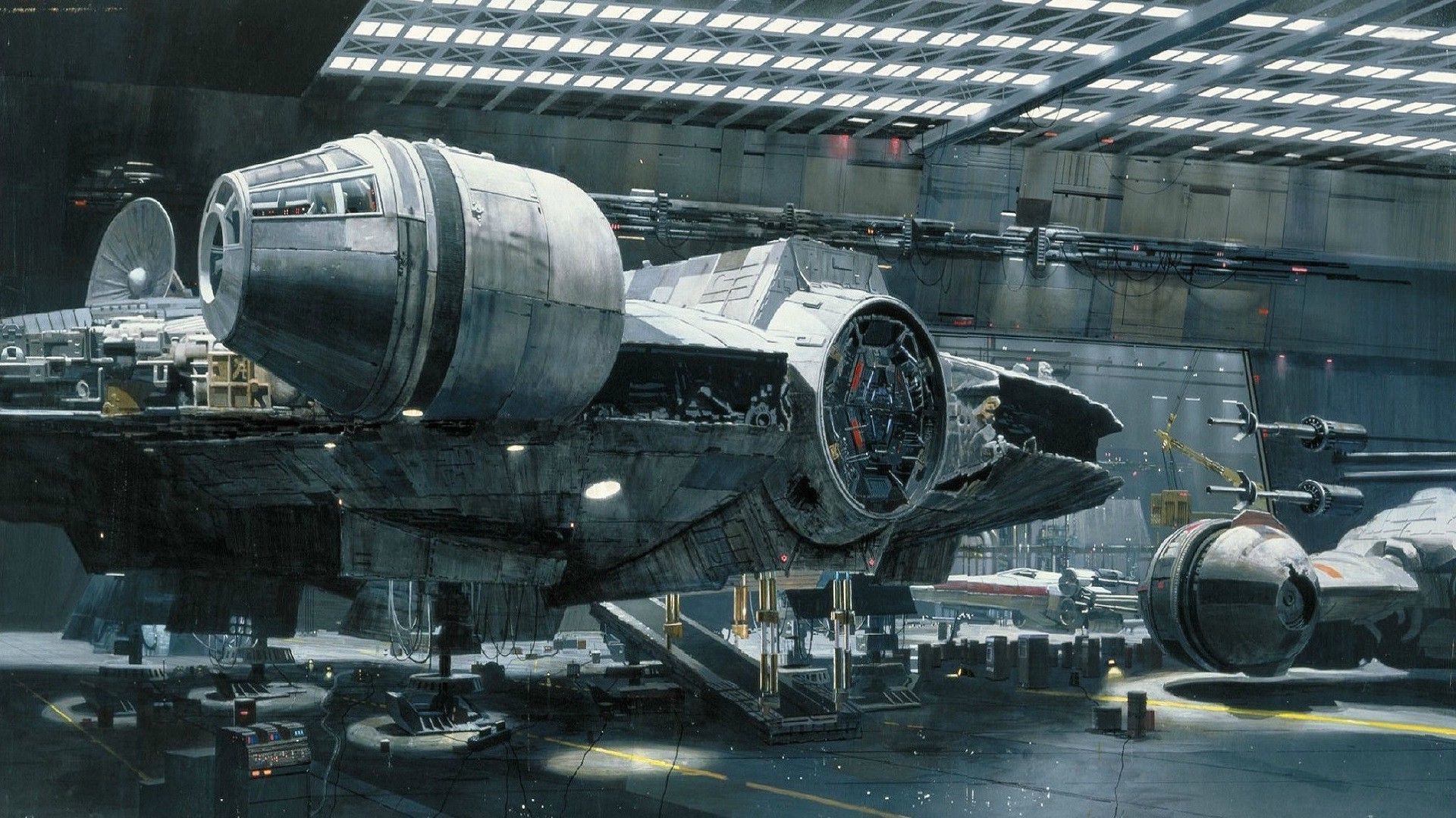 Wallpaper - Millenium Falcon Star Wars Spaceship - HD Wallpaper 