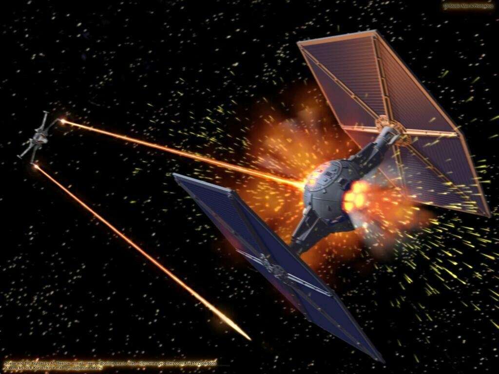 X Wing Fighting Tie Fighter - HD Wallpaper 