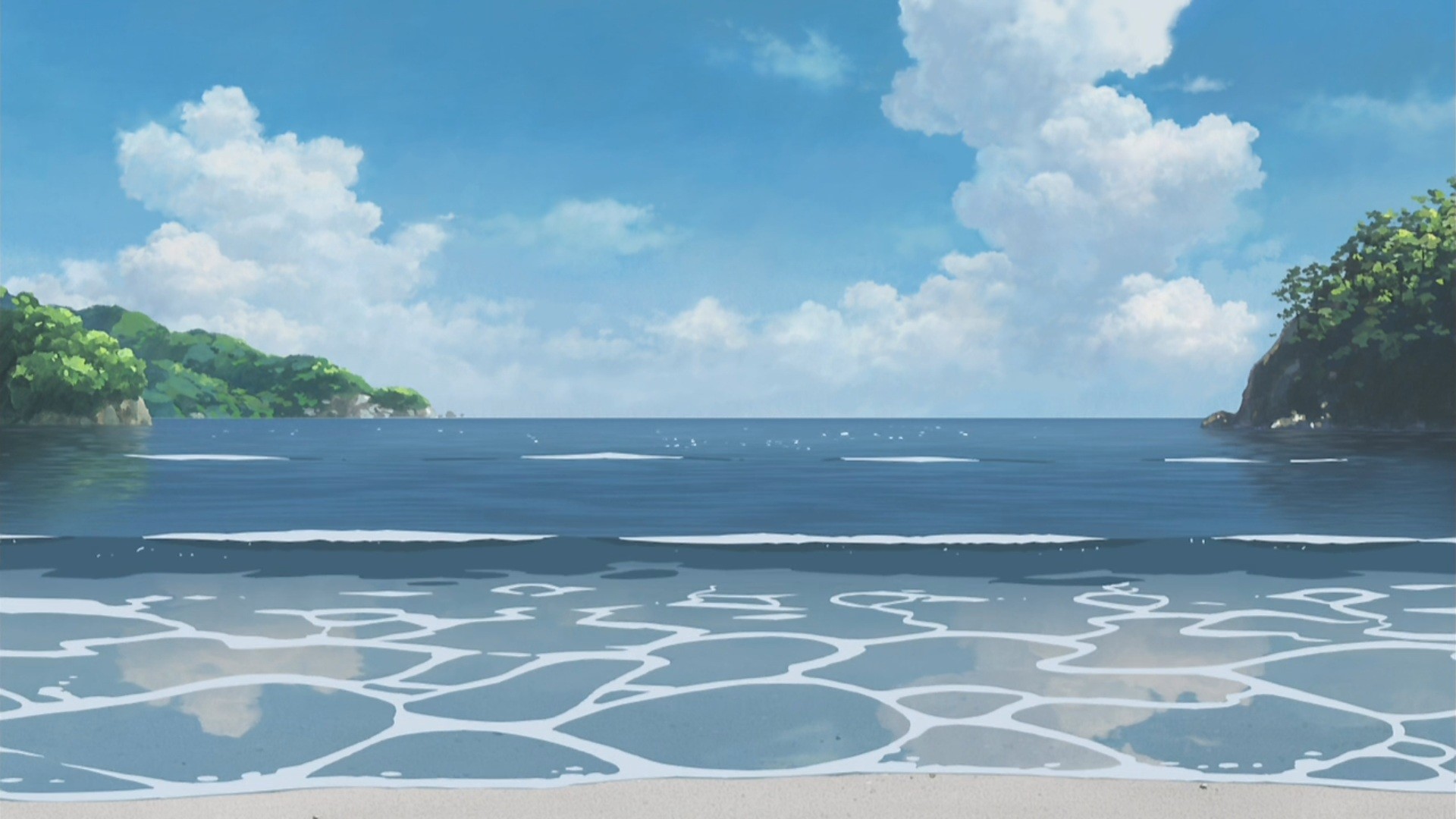 Anime Ocean Background - Fantasy Background Anime Royalty Free - HD Wallpaper 