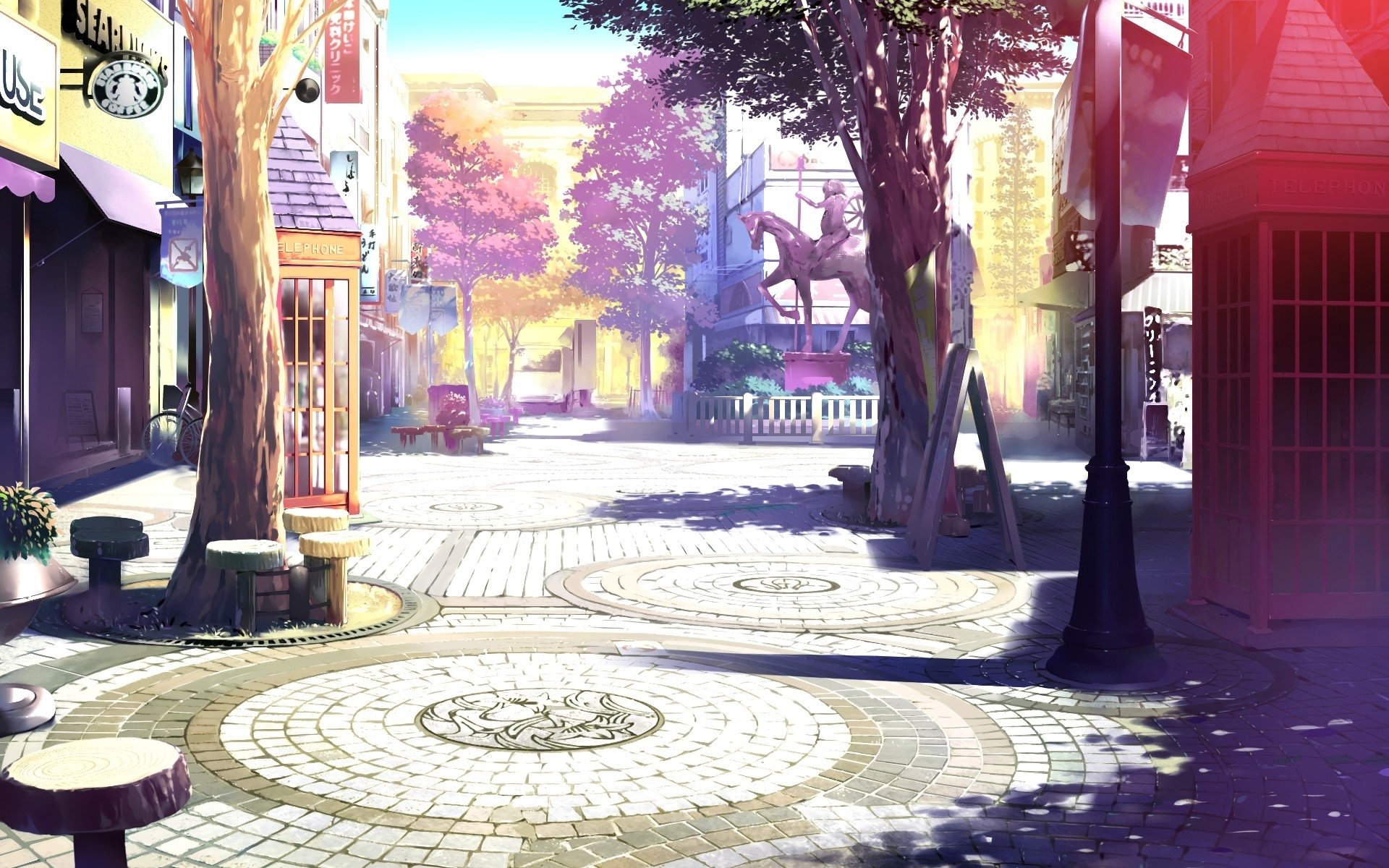 Scenery Anime Town Background - 1920x1200 Wallpaper 