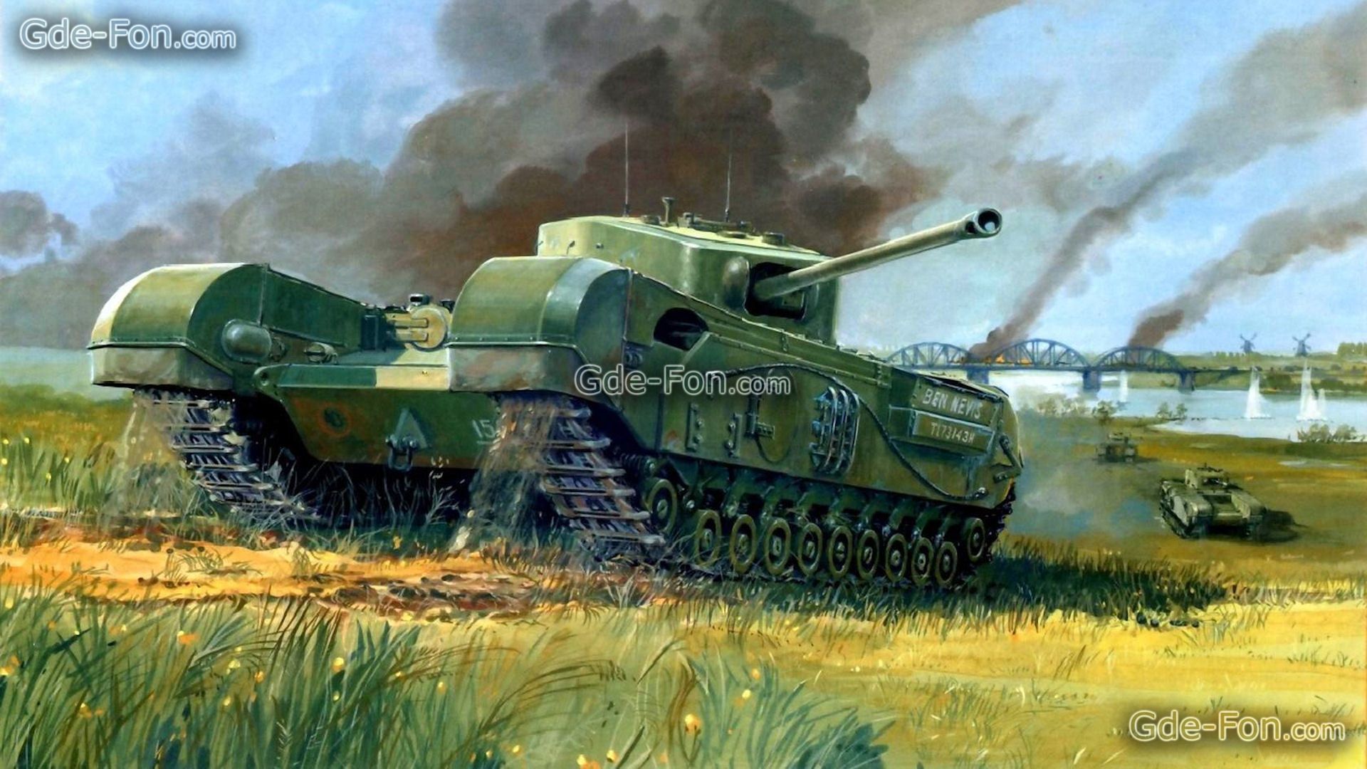 Churchill Mk Vii Art - HD Wallpaper 