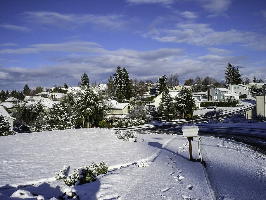 Snow Covering A Neighborhood In Salem, Oregon, Photos, - Salem - HD Wallpaper 