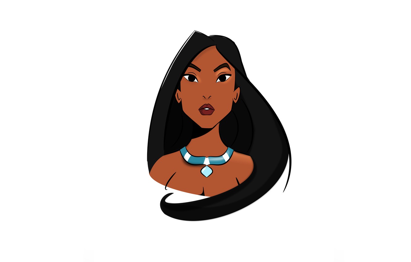 Photo Wallpaper Look, Girl, Face, Pocahontas - Cartoon - HD Wallpaper 