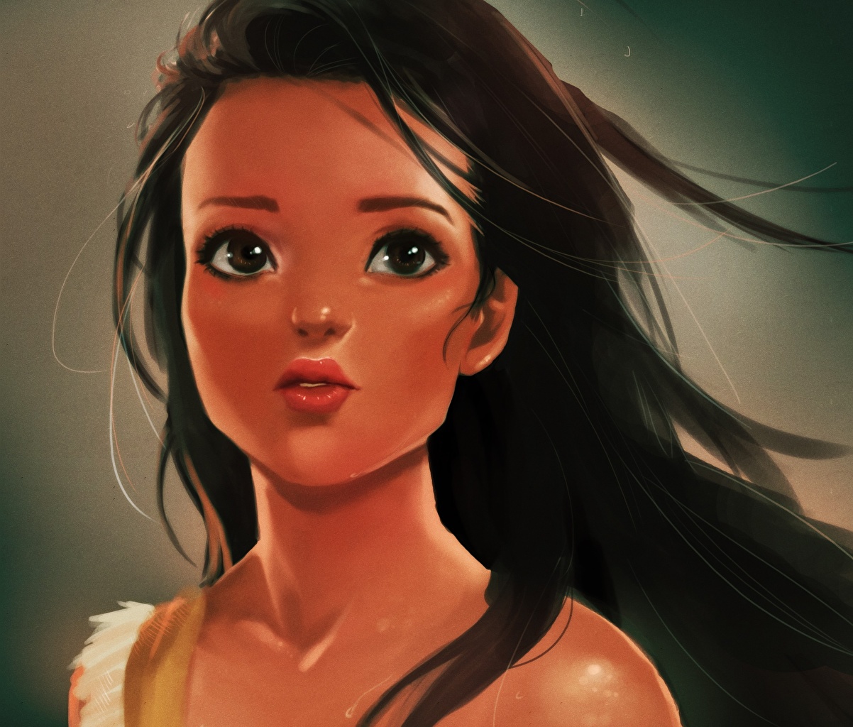 Brunette Pocahontas - HD Wallpaper 