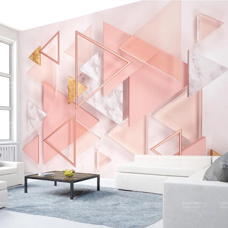 Wall Geometric Pattern Living Room - HD Wallpaper 