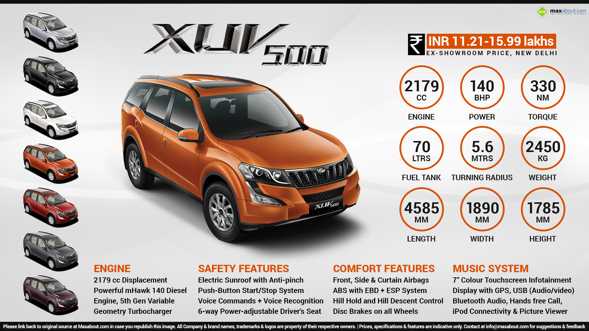 Car Infographics Image Xuv 500 Fuel Tank Capacity 1920x1080