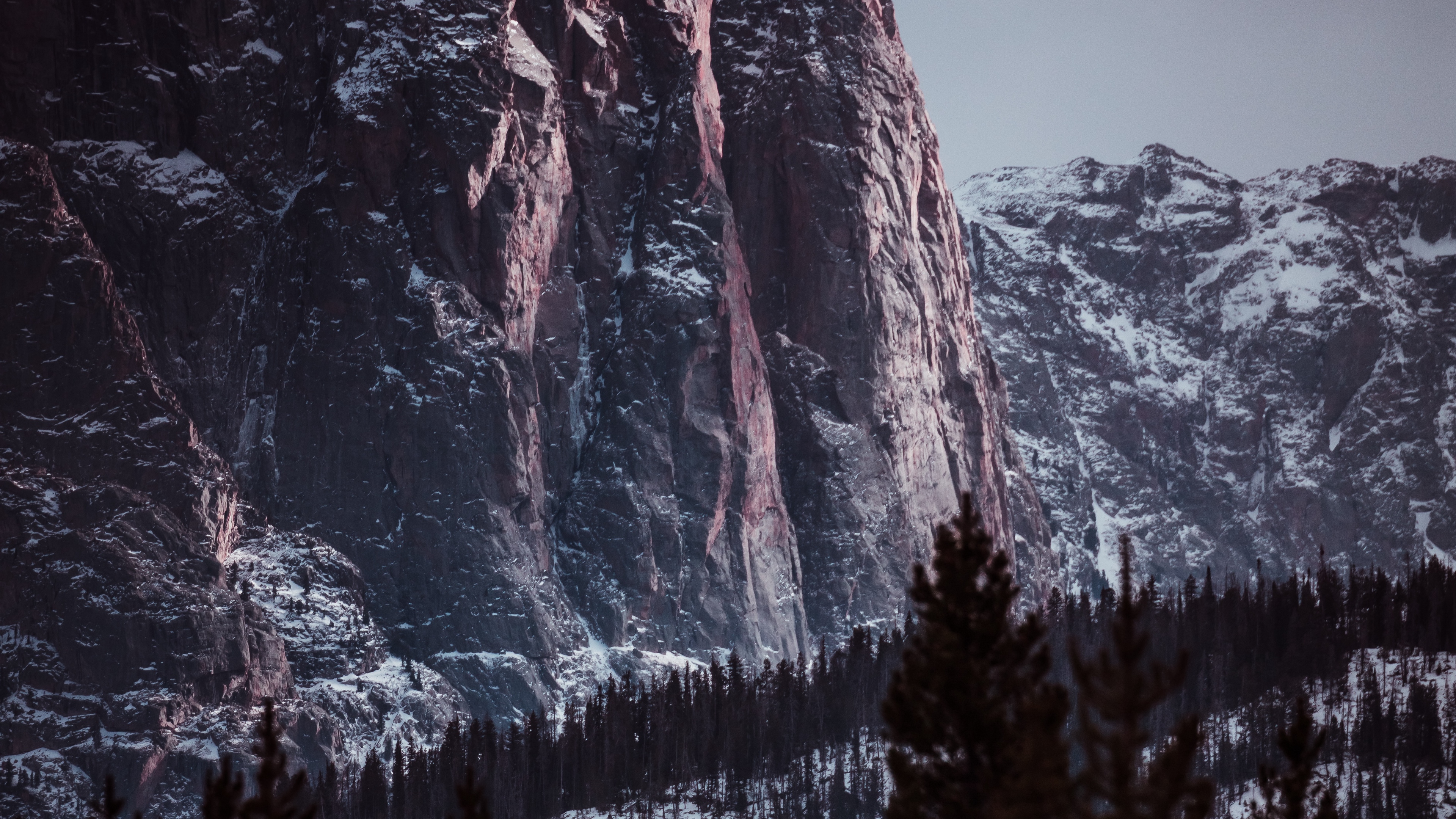 Wallpaper Mountains, Rocks, Trees, Snowy, Landscape - Snowy Landscape - HD Wallpaper 