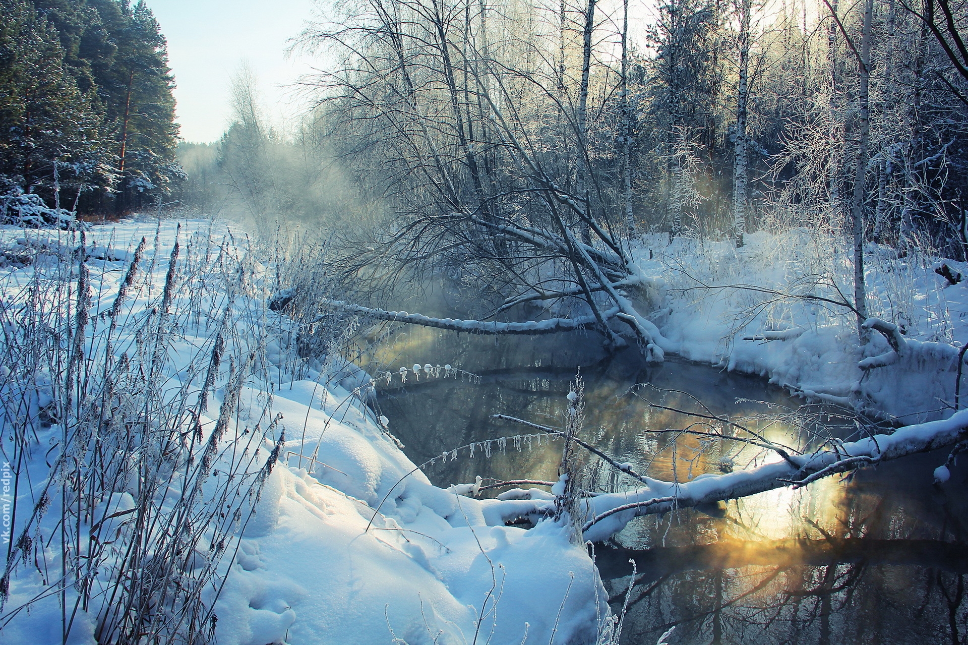 Wallpaper Winter, River, Snow, Coast, Hoarfrost, Landscape, - Winter Rivers - HD Wallpaper 