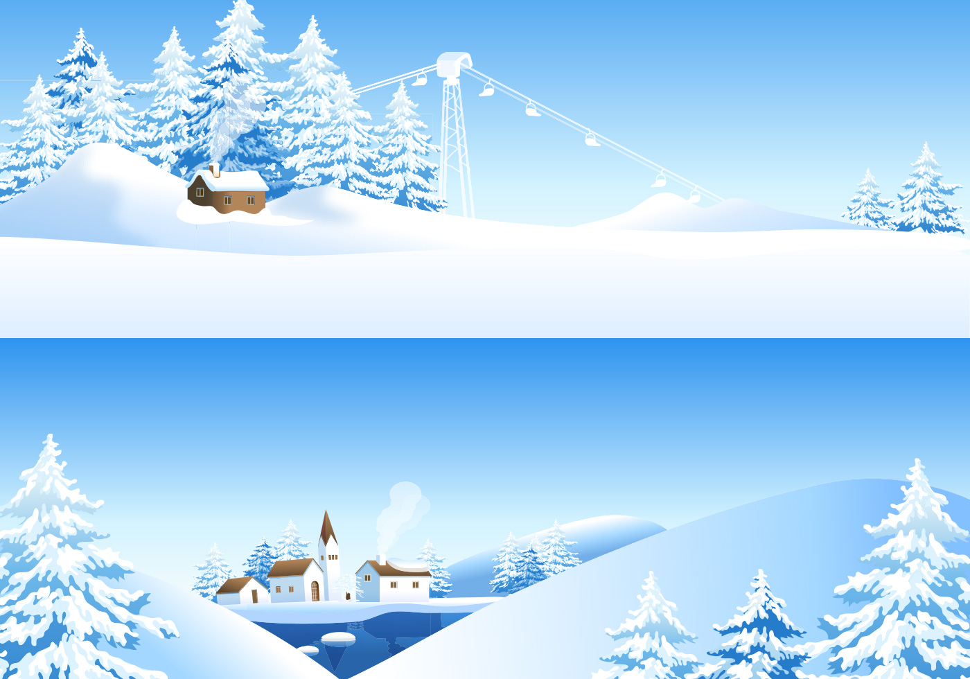 Winter Landschaft Vektor Wallpaper Pack - Winter Wallpaper Vector - HD Wallpaper 