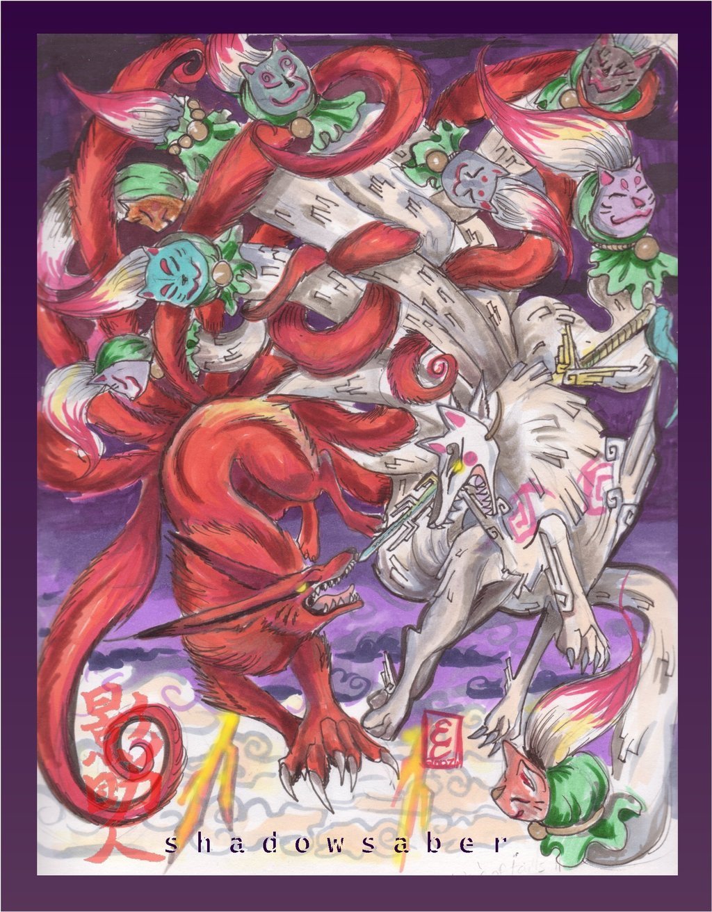 Kyubi Vs Ninetales - Okami Kyubi - HD Wallpaper 