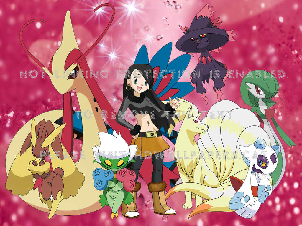Angelis And Her Super 7 Ninetales Lopunny - Milotic And Lopunny - HD Wallpaper 
