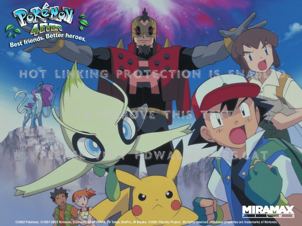 Pokemon 4ever Suicune Ash Celebi Misty Sammy - Pokémon Celebi A Timeless Encounter - HD Wallpaper 