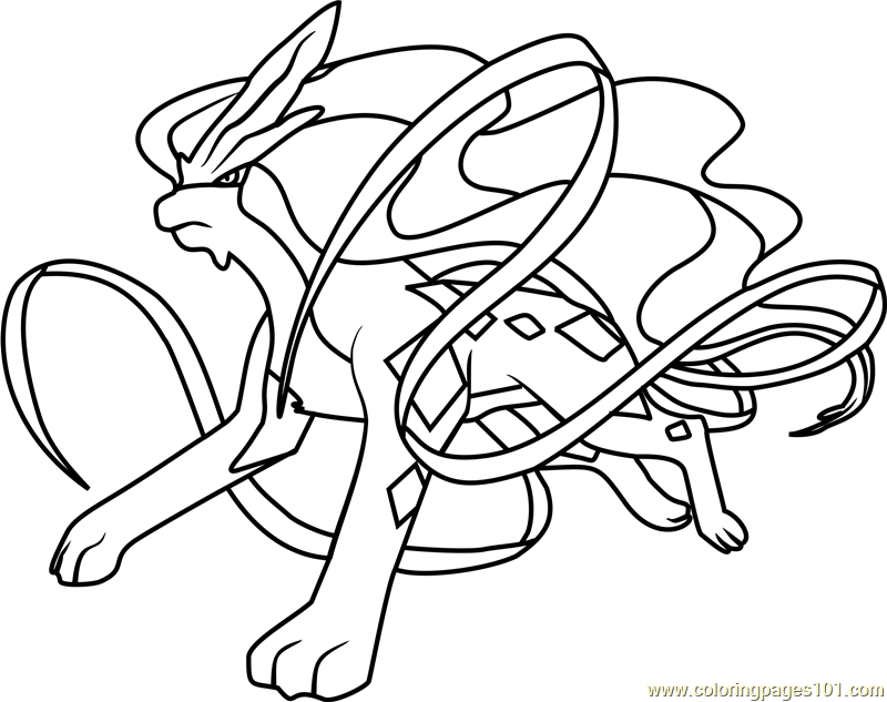 Suicune Pokemon Coloring Page - HD Wallpaper 