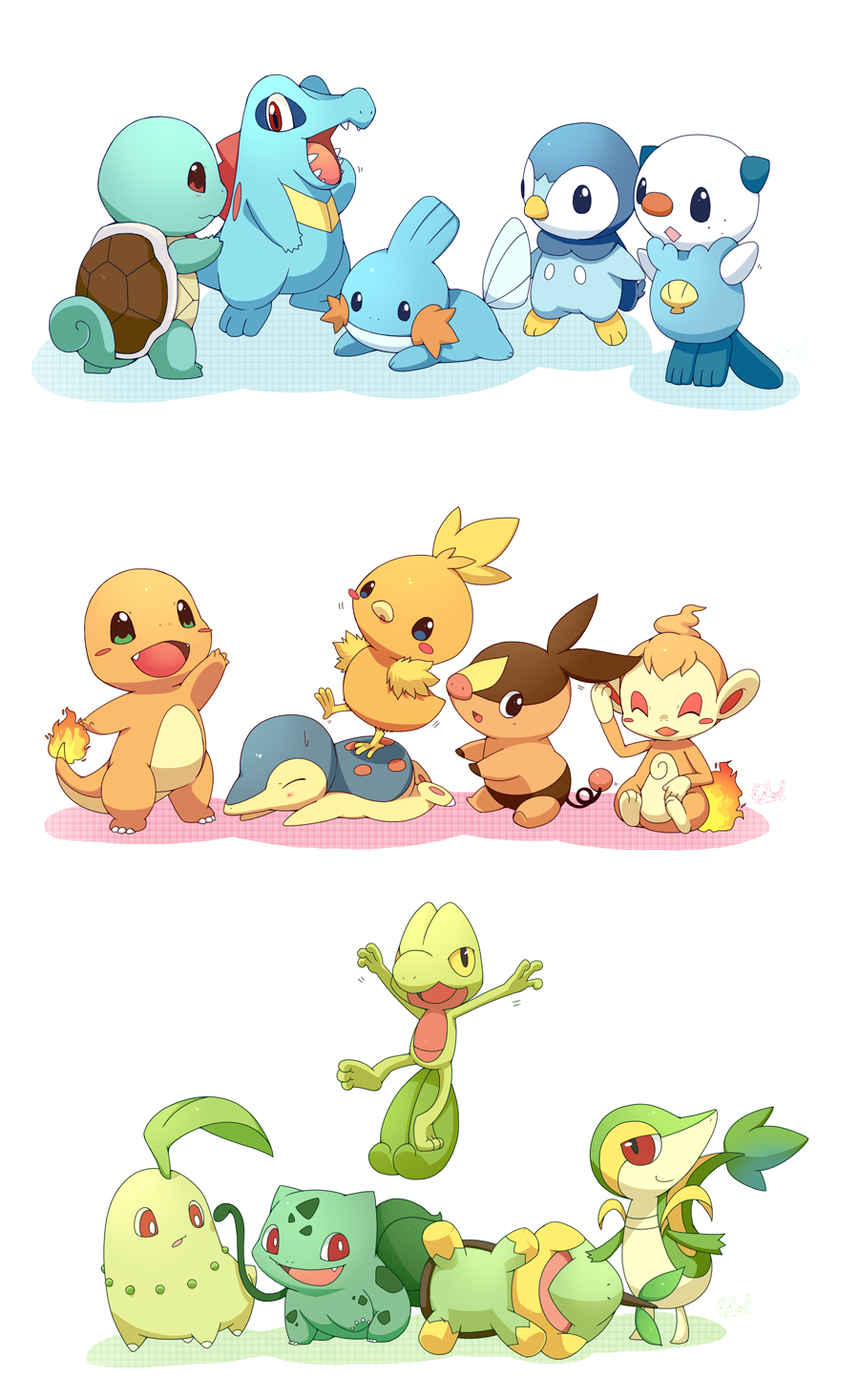All Pokemon Starters Cute - HD Wallpaper 