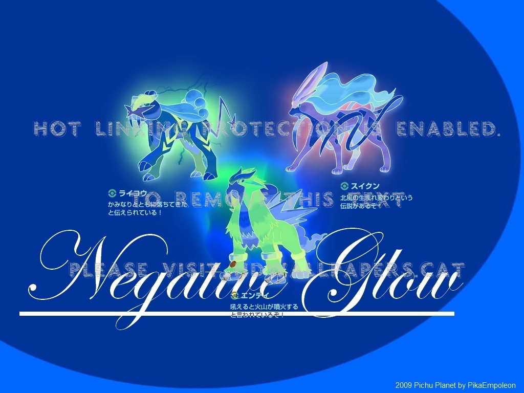 Raikou Entei Suicine-negative Glow Pokemon - Yellow Pages Ads - HD Wallpaper 