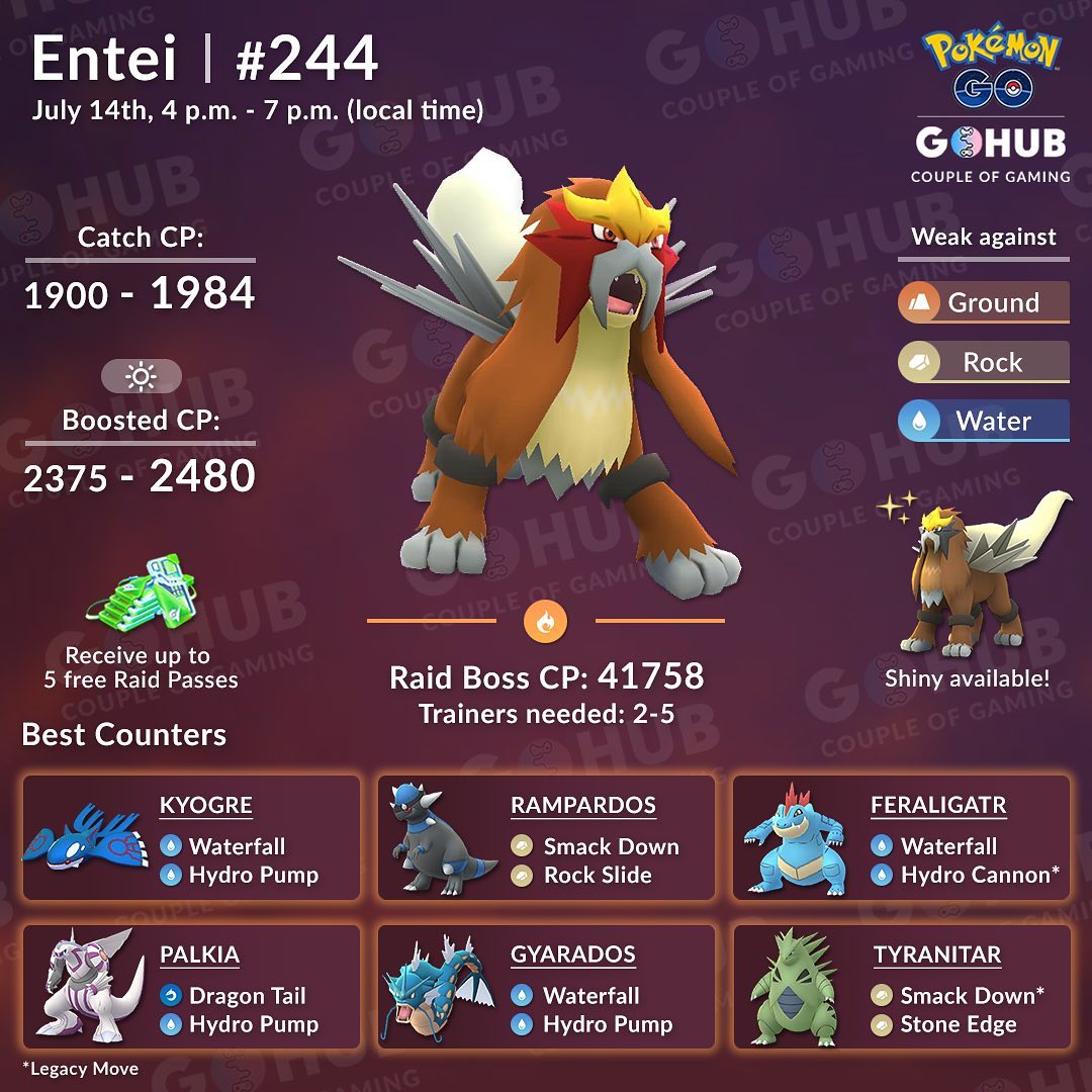 Entei Counters Pokemon Go - HD Wallpaper 