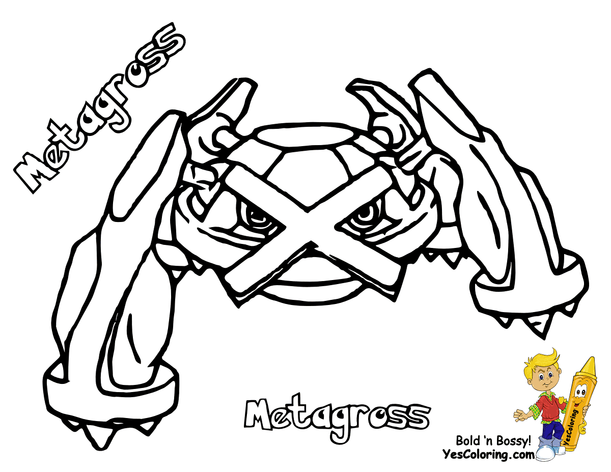 Electric Pokemon Colouring Pages - Pokemon Metagross Coloring ...