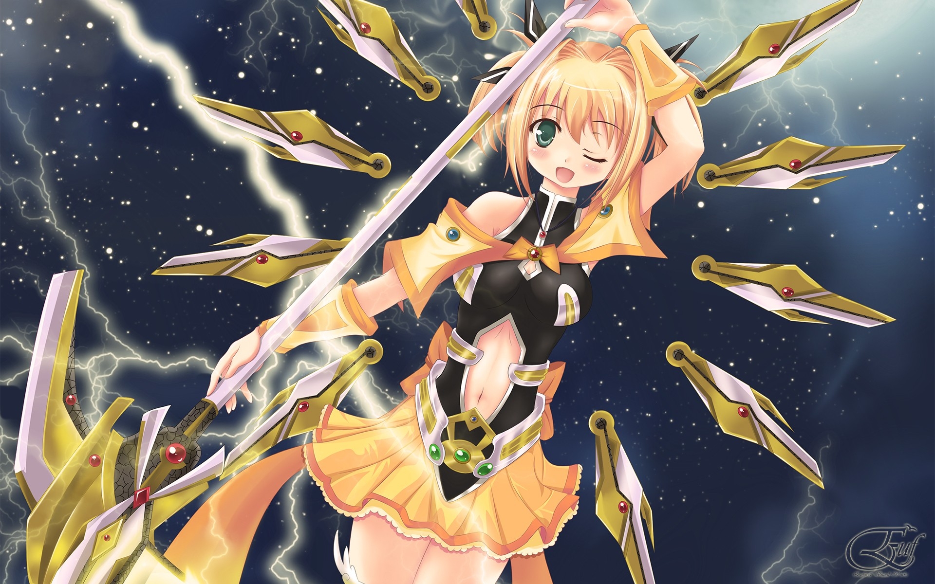 Anime Girl Light Power - HD Wallpaper 