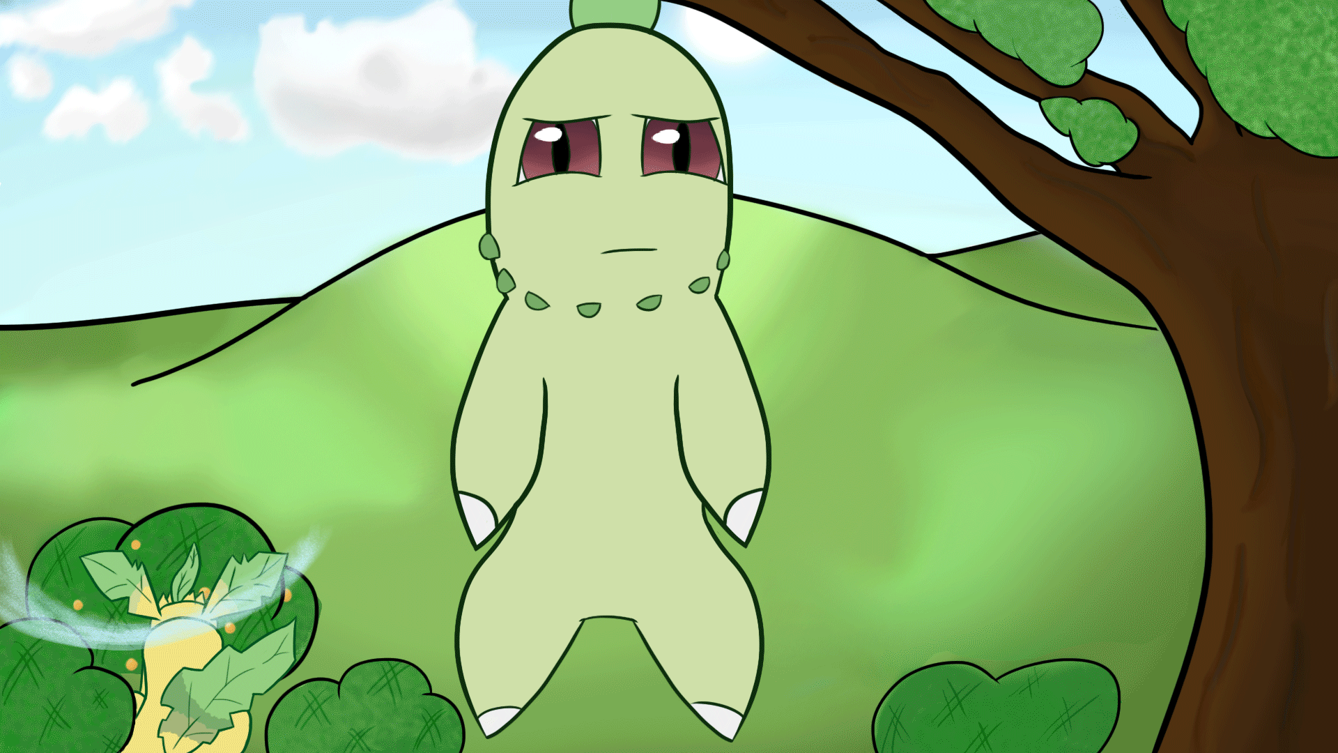 Chikorita Gif - HD Wallpaper 