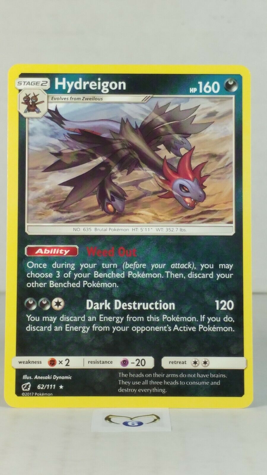 Hydreigon Pokemon Card Crimson Invasion - HD Wallpaper 