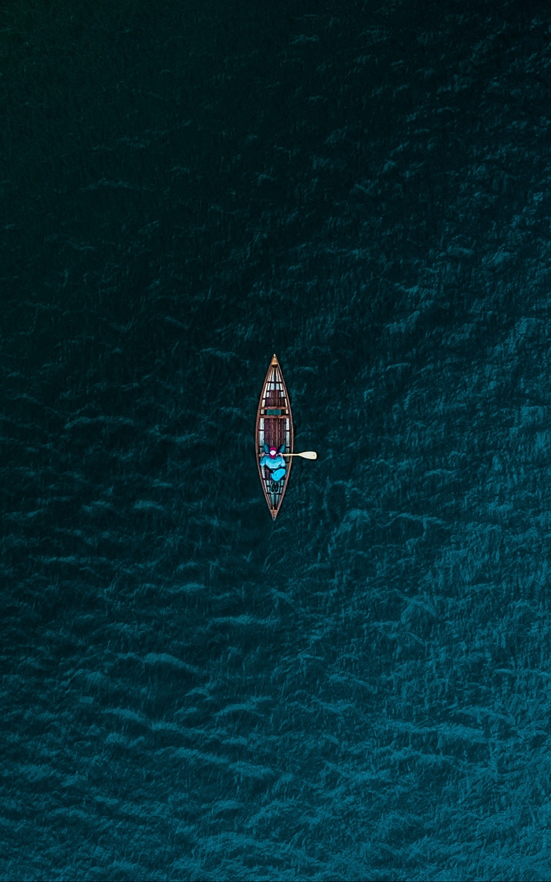 Wallpaper Boat, Sea, View From Above, Water - Минимализм Обои На Телефон - HD Wallpaper 