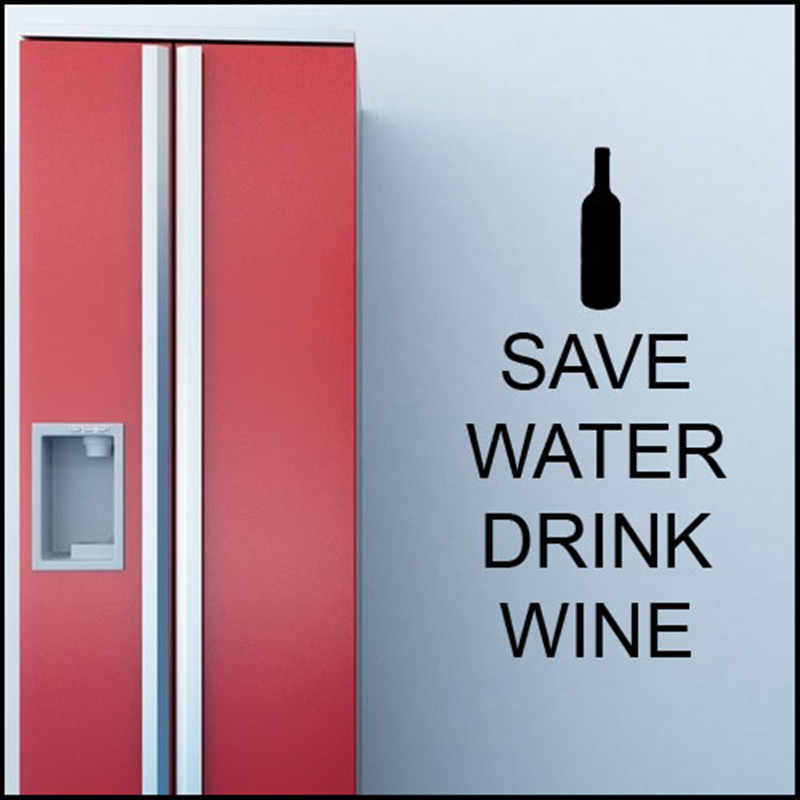 Vinilos Paredes Diy Kitchen Wall Stickers Save Water - Advertisement Words For Wine - HD Wallpaper 