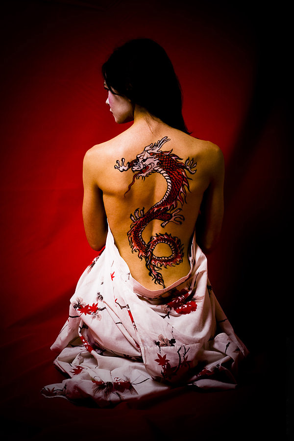 Chinese Dragon Tattoo Girl - HD Wallpaper 