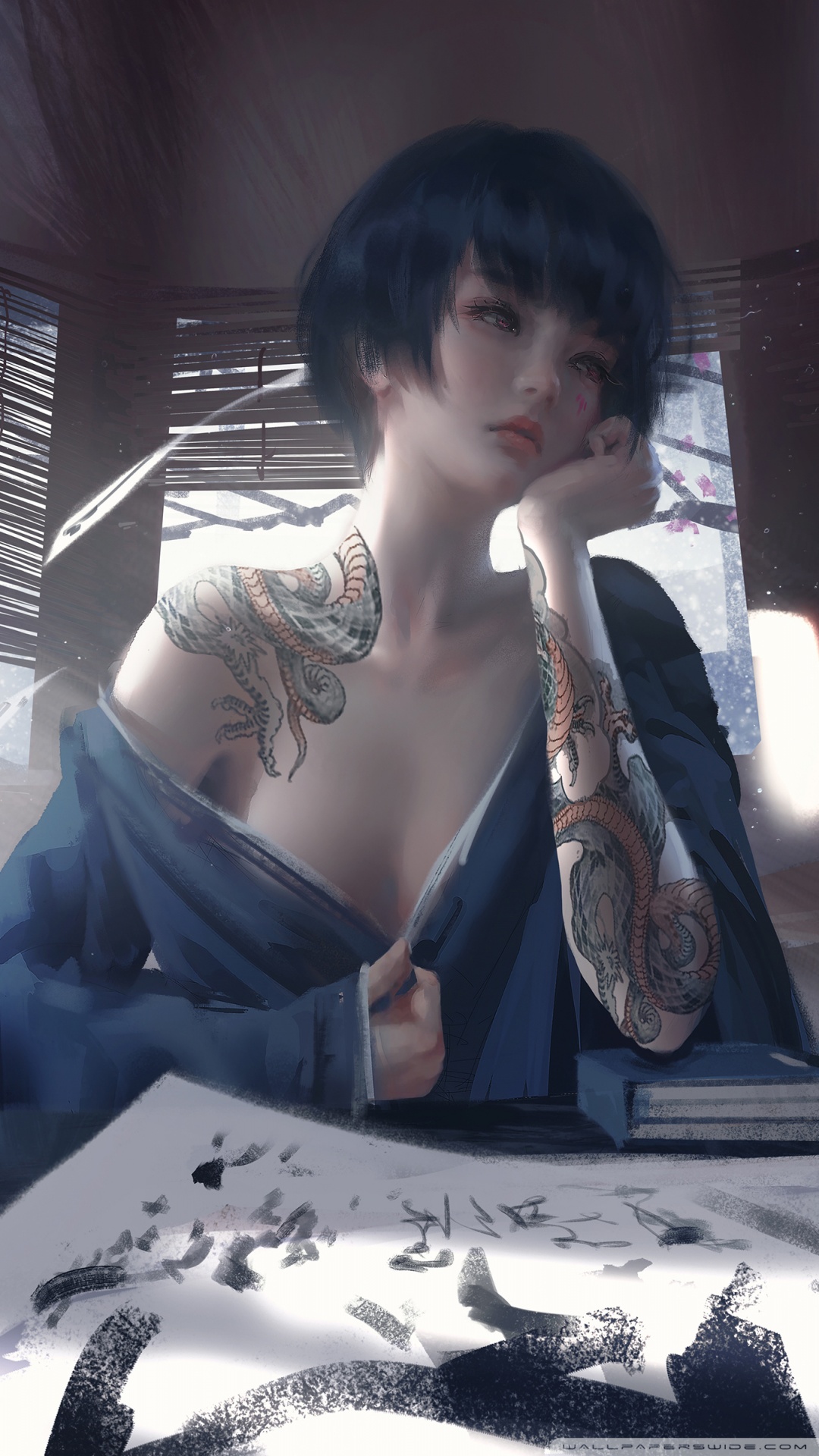 4k Tattoo Girl Wallpaper Asian - HD Wallpaper 