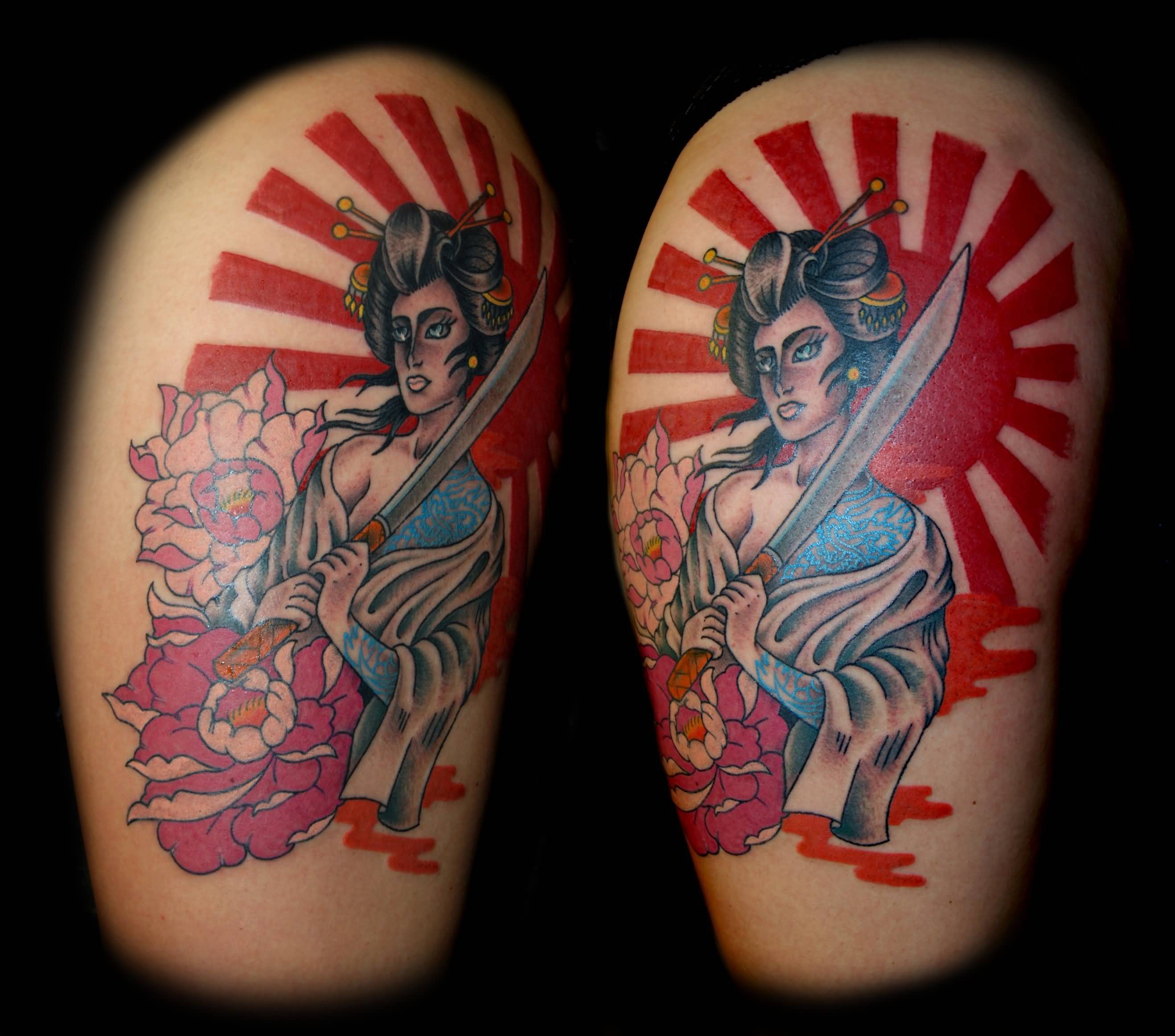 Warrior Japanese Woman Tattoo Design On Calf - Warrior Japanese Tattoo  Designs - 2636x2324 Wallpaper 