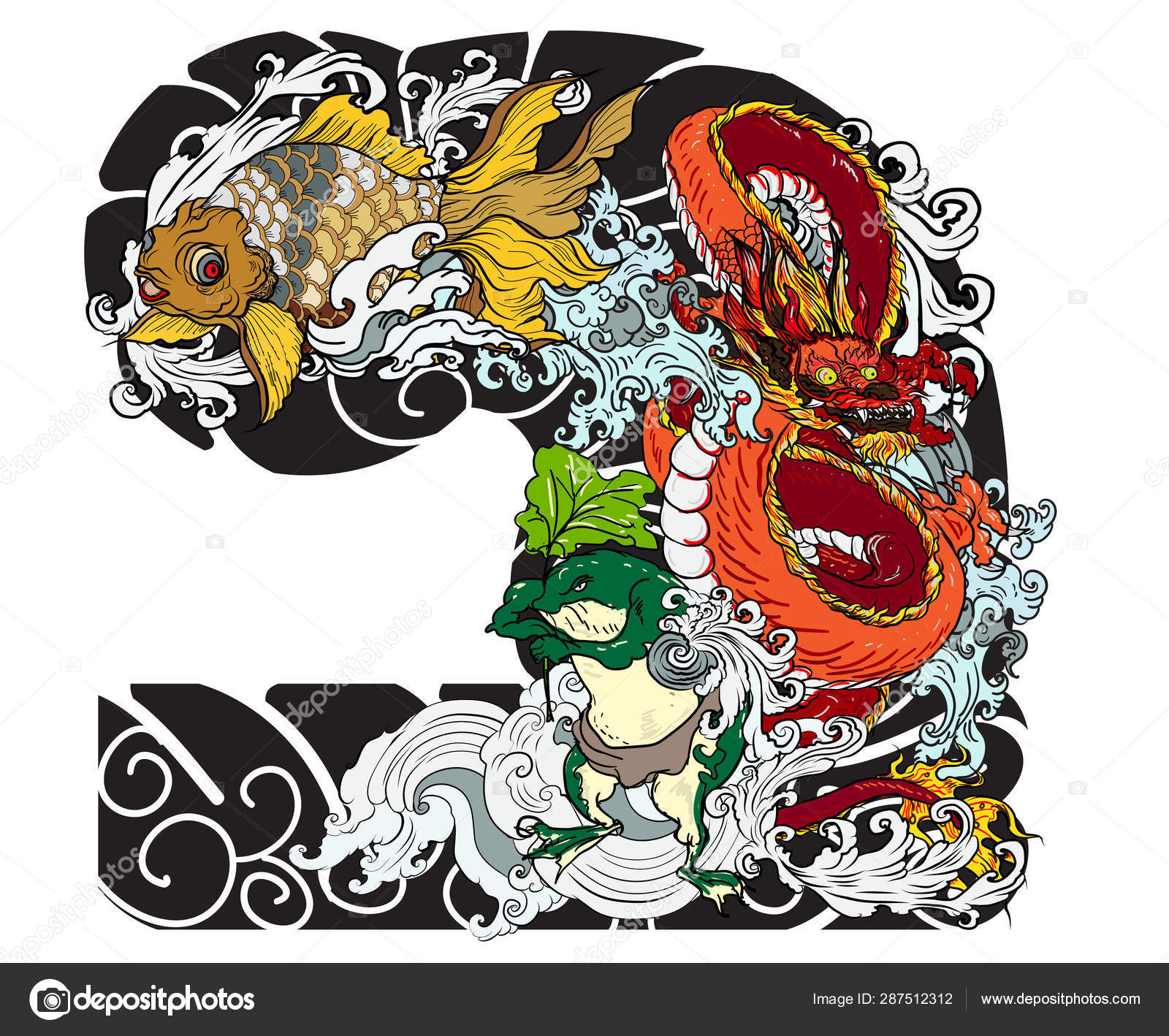 Dragon Japanese Tattoo Design - HD Wallpaper 