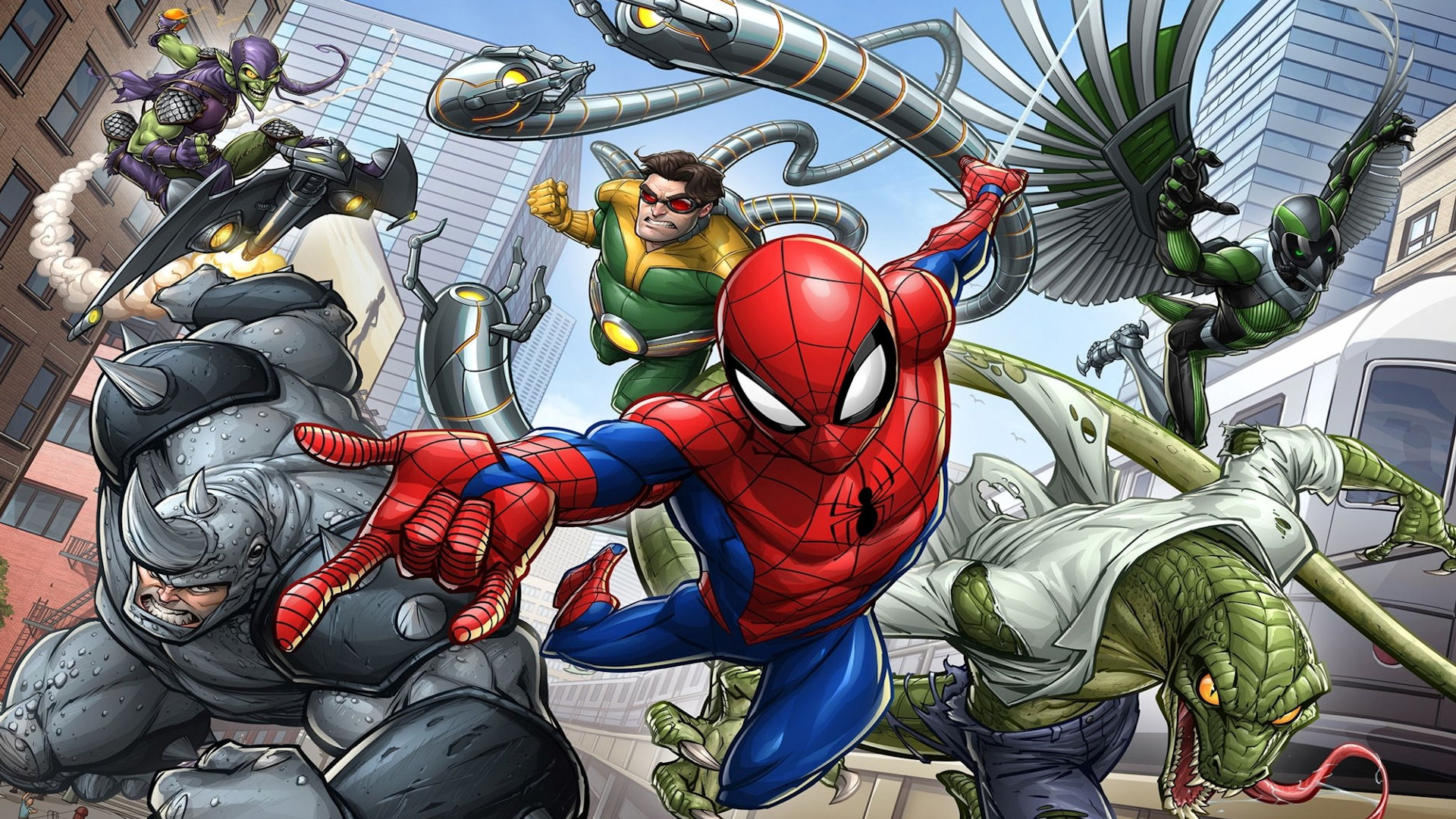 Spiderman And Sinister 6 - HD Wallpaper 