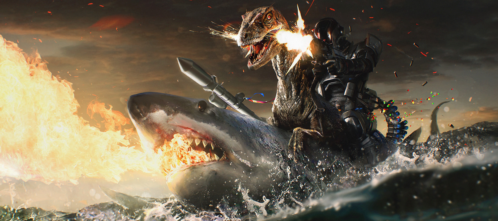 Velociraptor Shark - HD Wallpaper 