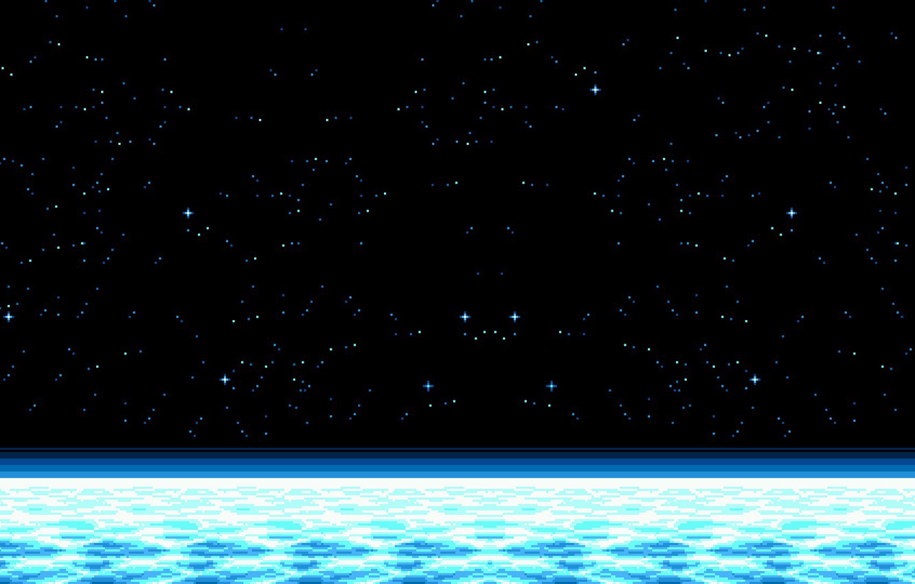 Photo Wallpaper Stars, Retro, Planet, Space, Art, Graphics, - Sea - HD Wallpaper 