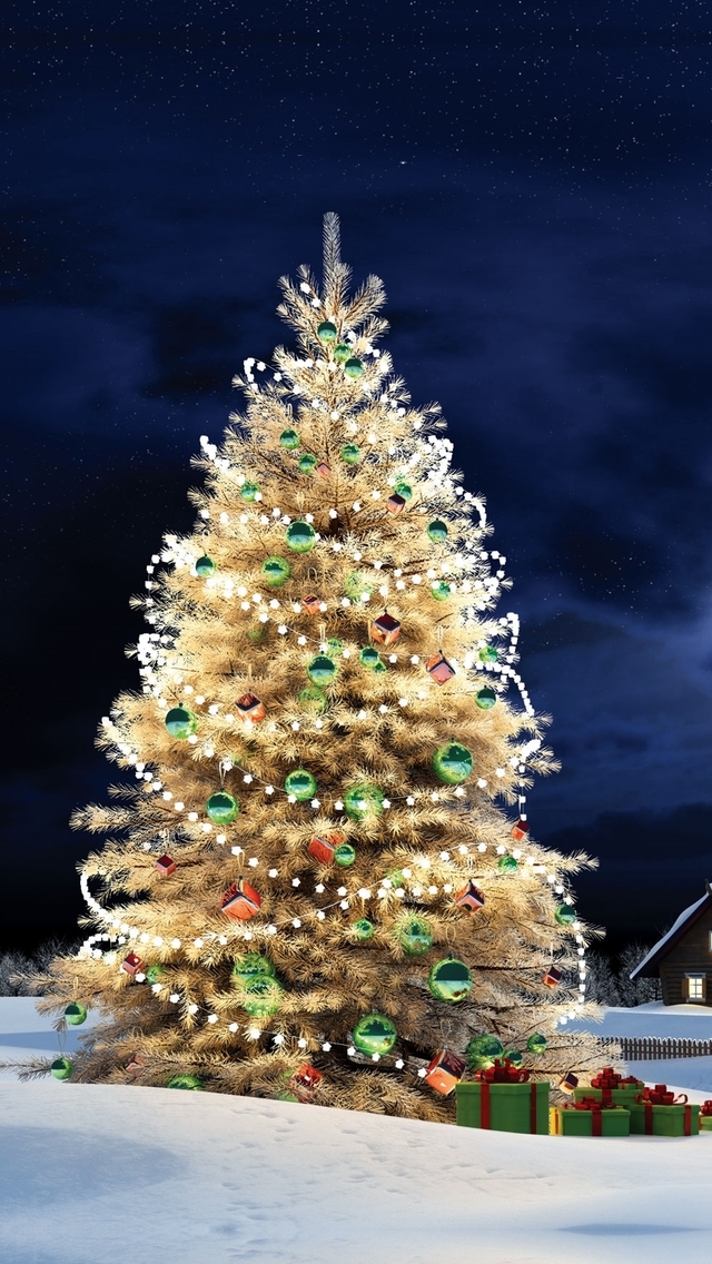 Iphone Backgrounds Christmas Trees - HD Wallpaper 
