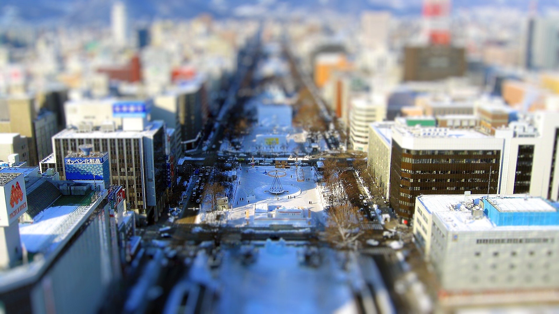 High Resolution Tilt Shift 1080p Wallpaper Id - Odori Park - HD Wallpaper 