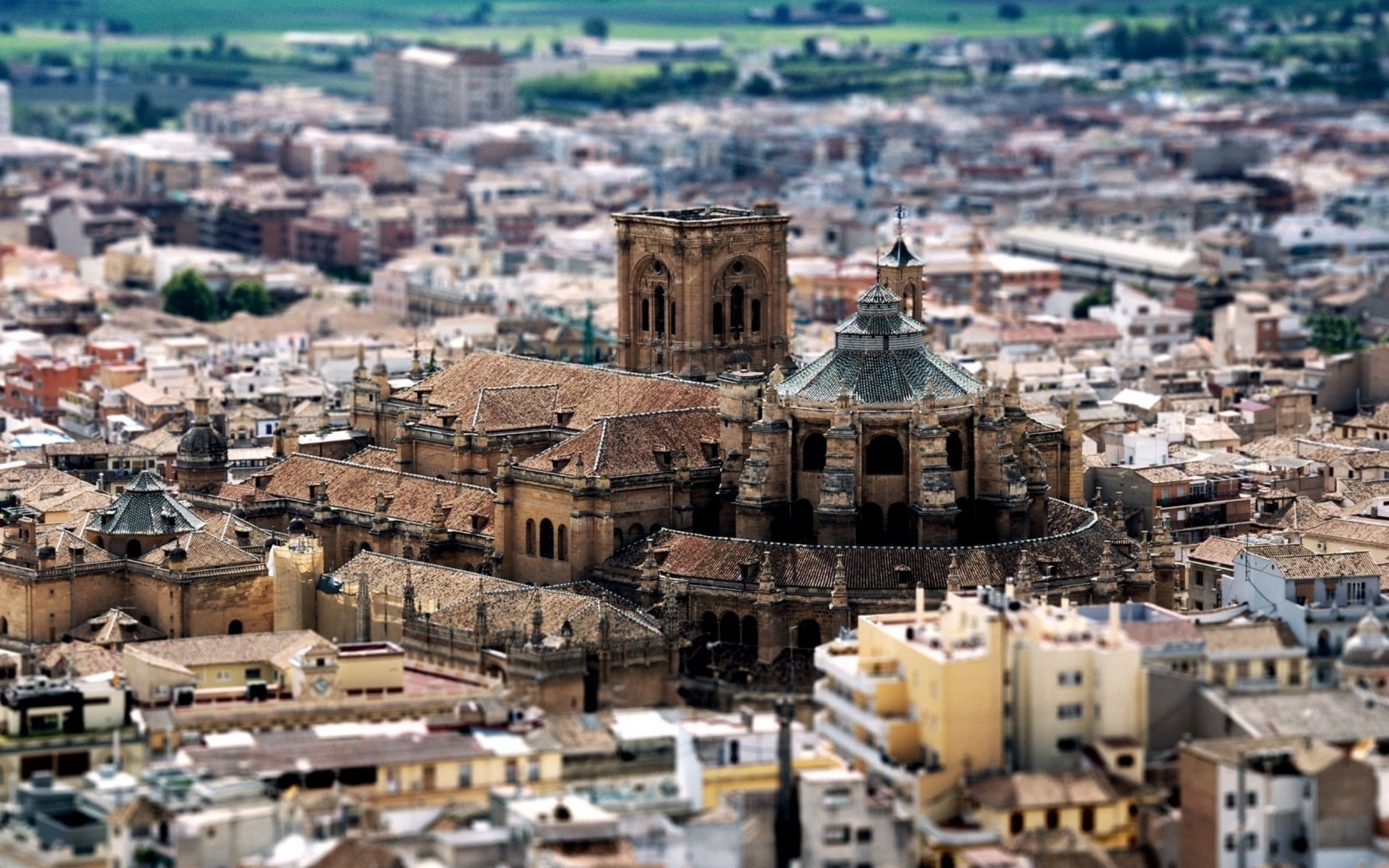 Spain Granada, Cityscape, Buildings, Tilt Shift - HD Wallpaper 