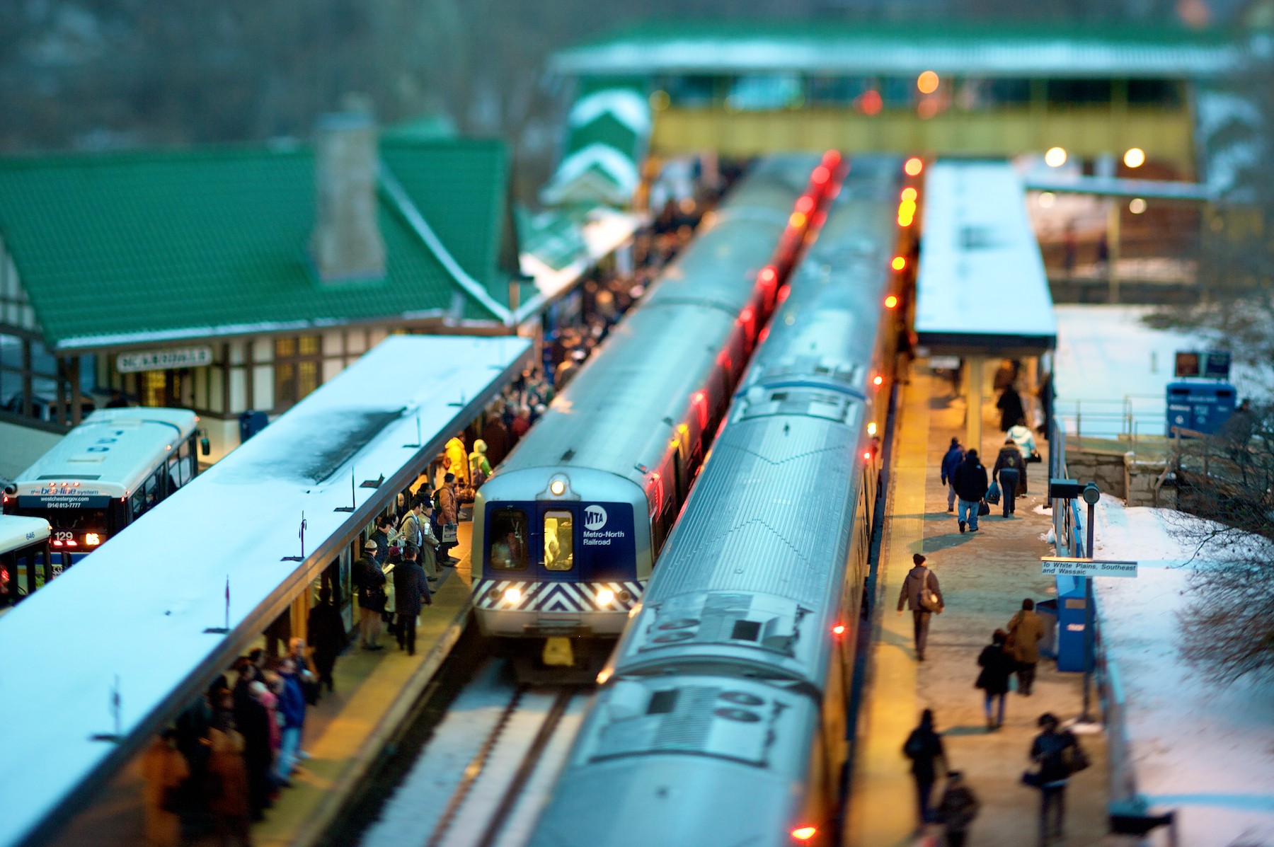 Tilt Shift Train Station - HD Wallpaper 