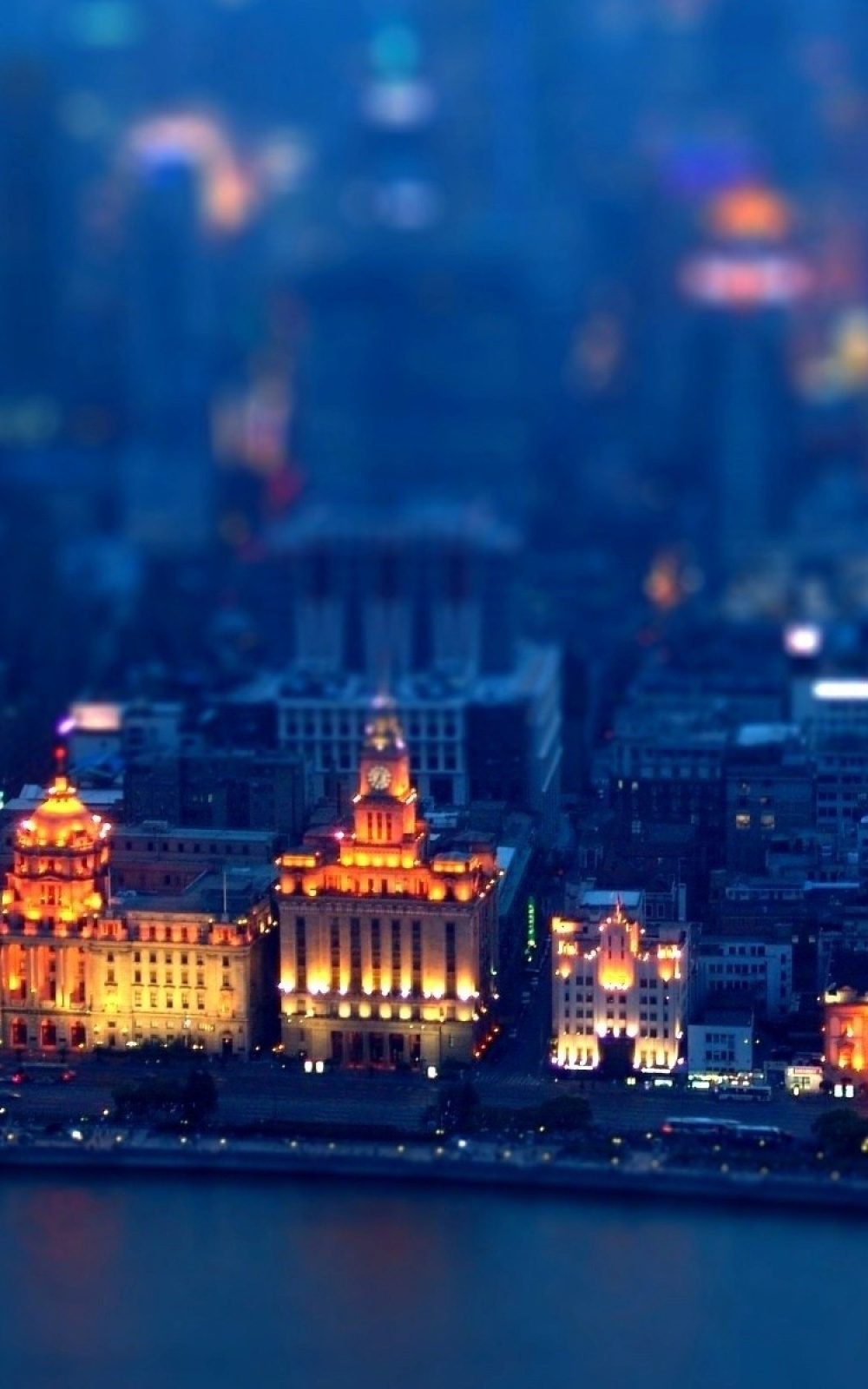 Blue Night City Wallpaper Iphone - HD Wallpaper 