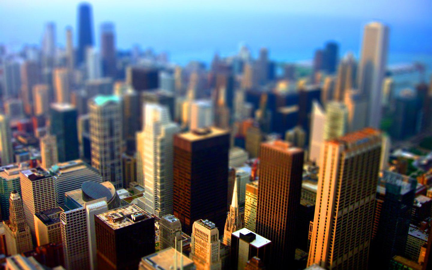 Hd Cityscapes Chicago Architecture Buildings Tilt Shift - HD Wallpaper 