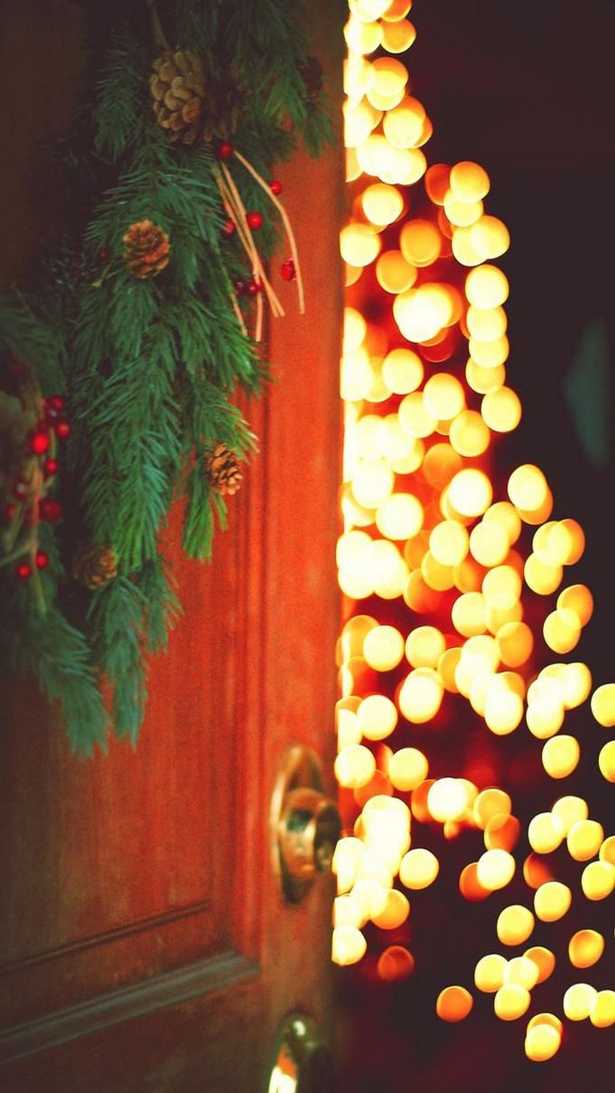 Christmas Hd Wallpaper Lights Iphone - HD Wallpaper 