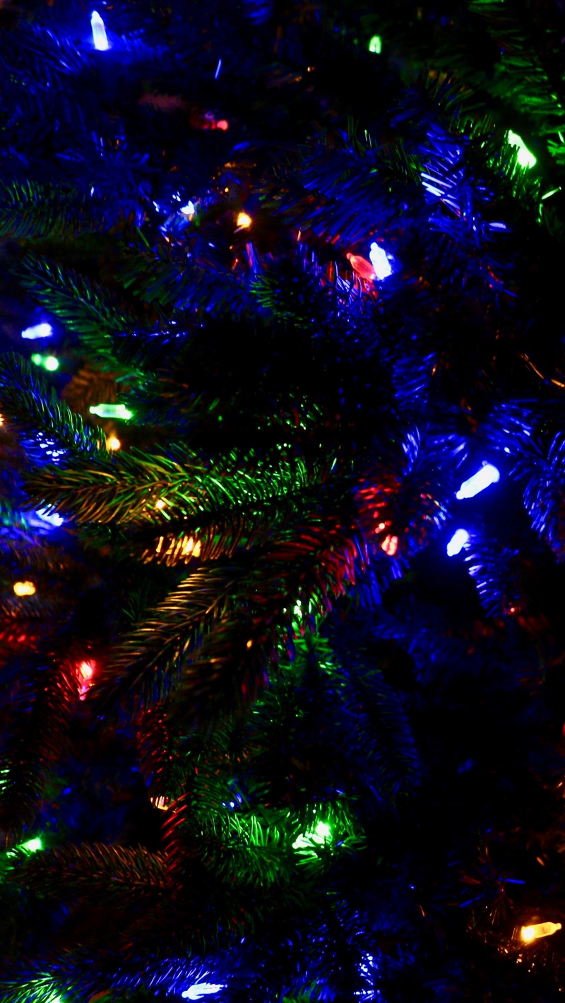 Wallpaper Garland, Tree, Christmas, New Year, Decoration, - Colorful Christmas Lights Iphone - HD Wallpaper 