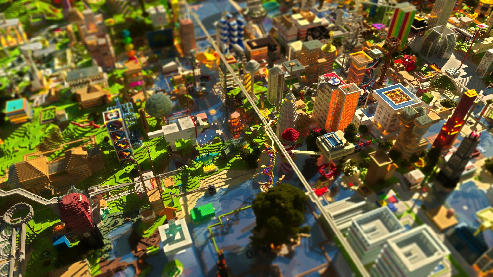Wallpaper - Minecraft Wallpaper City - HD Wallpaper 