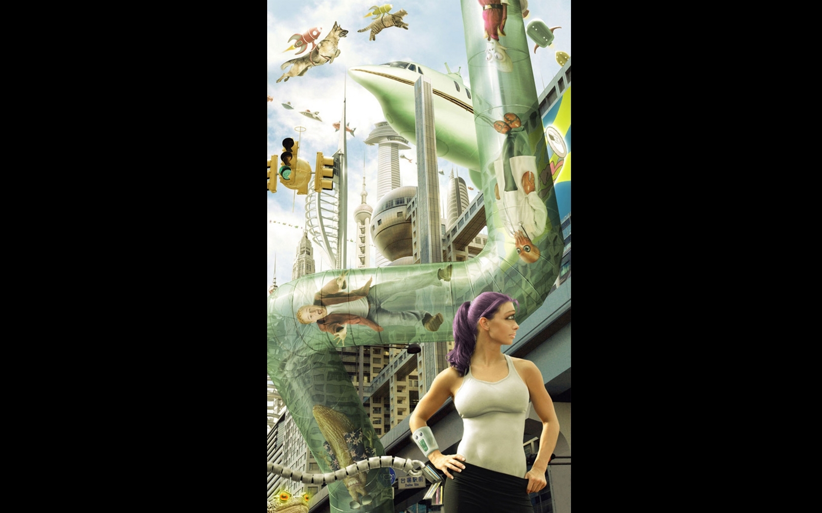 Futurama Fry Dr Zoidberg Alternative Art Turanga Leela - Futurama Real Life - HD Wallpaper 