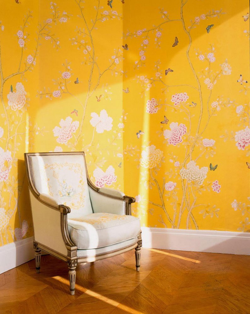 De Gournay Wallpaper Yellow - HD Wallpaper 