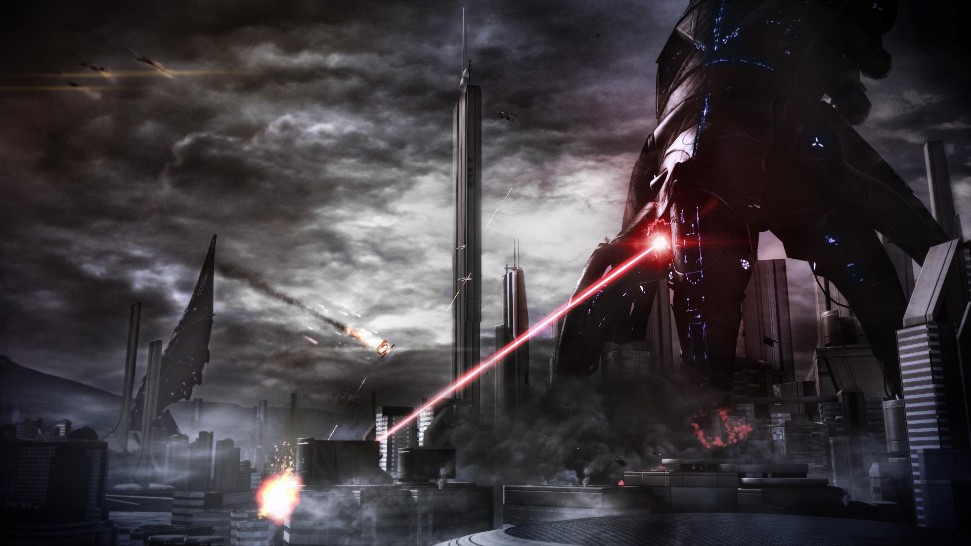 Hd Mass Effect Reaper Laser Sci Fi Battle Mecha Weapons - HD Wallpaper 