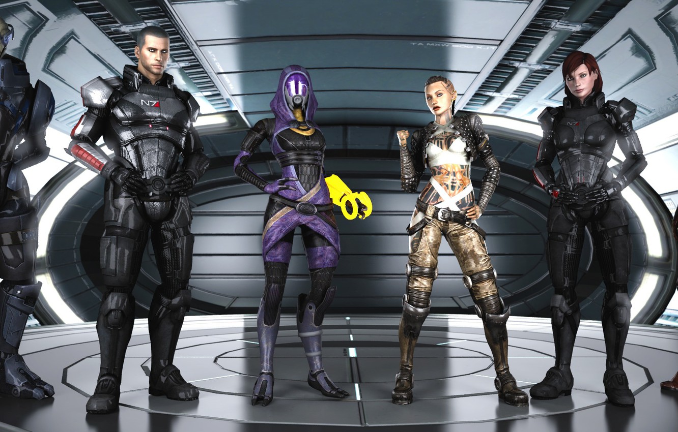 Photo Wallpaper Mass Effect, Shepard, Jack, Garrus - Mass Effect Jack And Tali - HD Wallpaper 