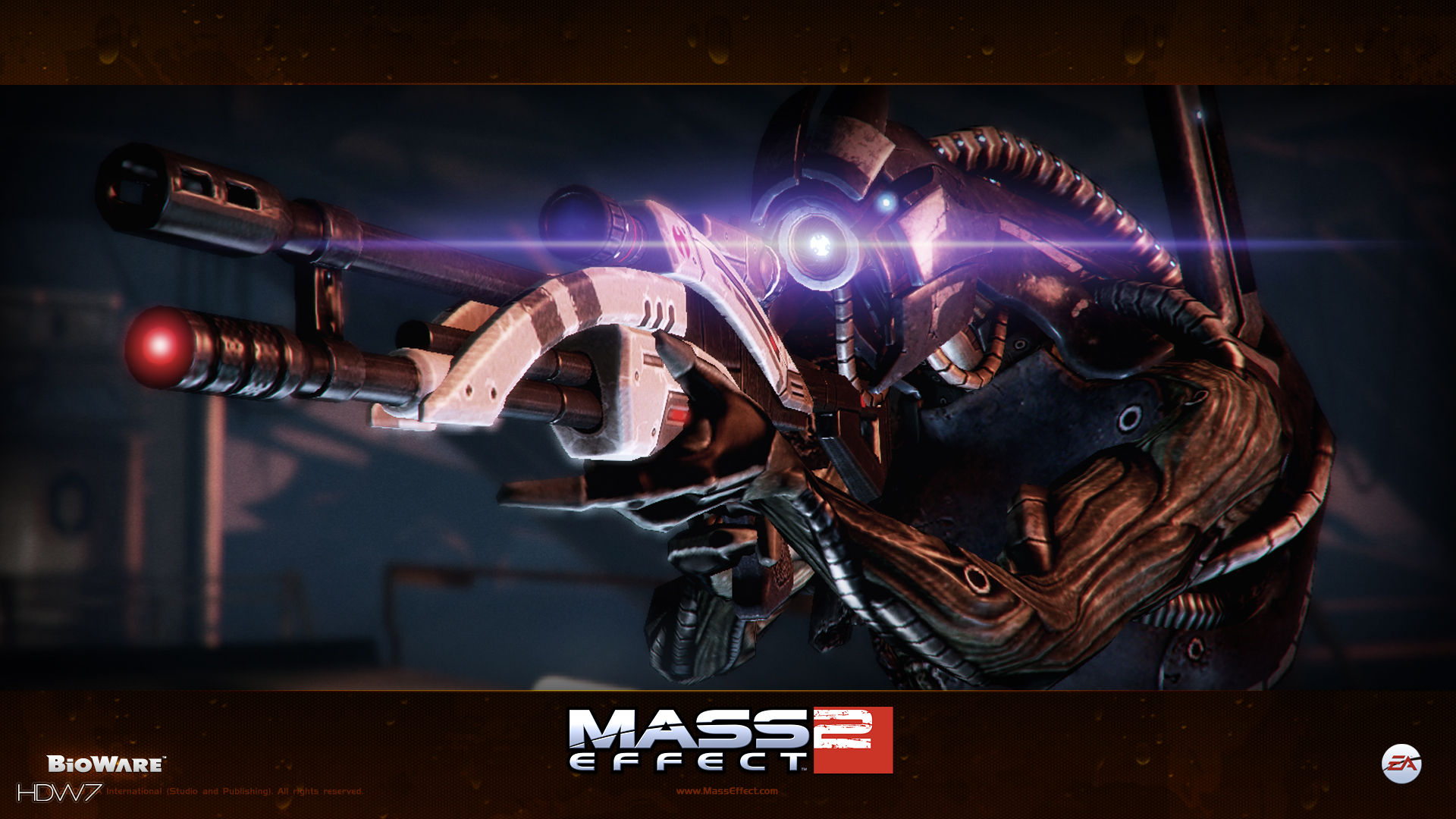 Mass Effect 2 One Eye Aim Widescreen Hd Wallpaper - Mass Effect 2 Legion - HD Wallpaper 
