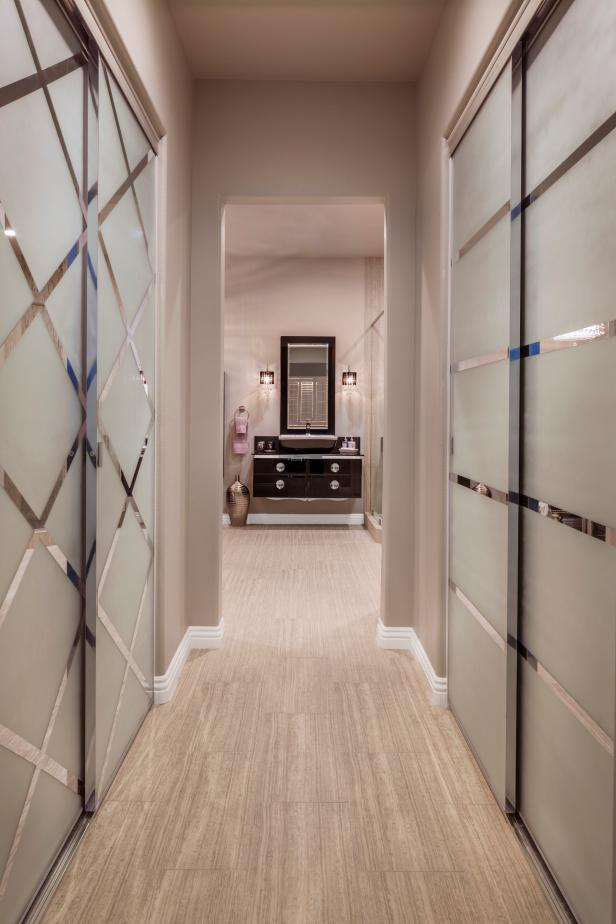 Transitional Master Bathroom And Closets - Home Door - HD Wallpaper 